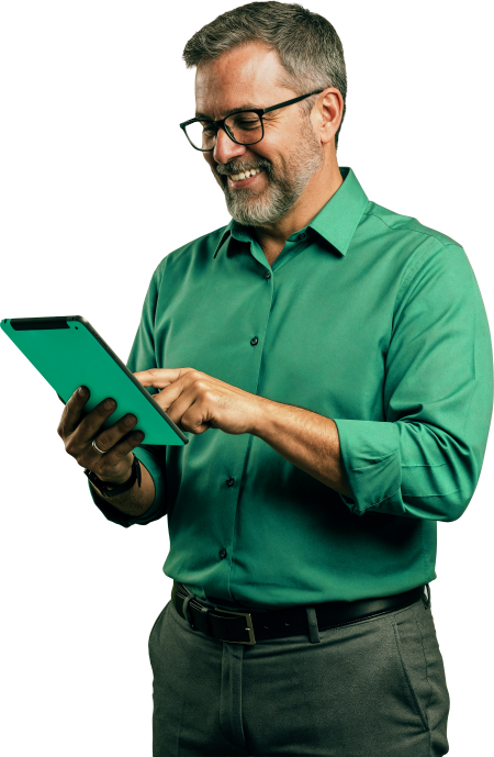 Visão geral do portal em tablet